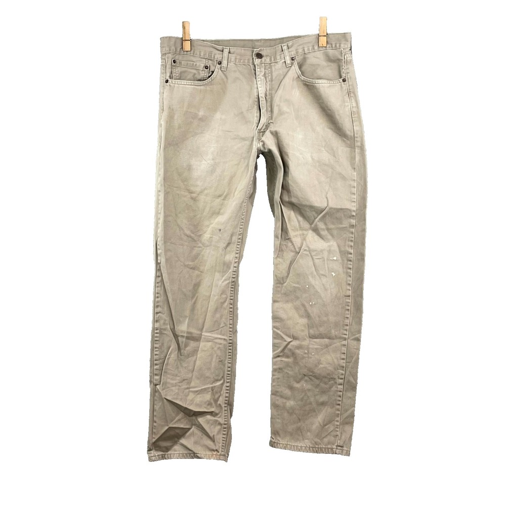 Levi's 505 Jeans Mens 38x29* Beige Denim Grunge Workwear Streetwear Rodeo Skate